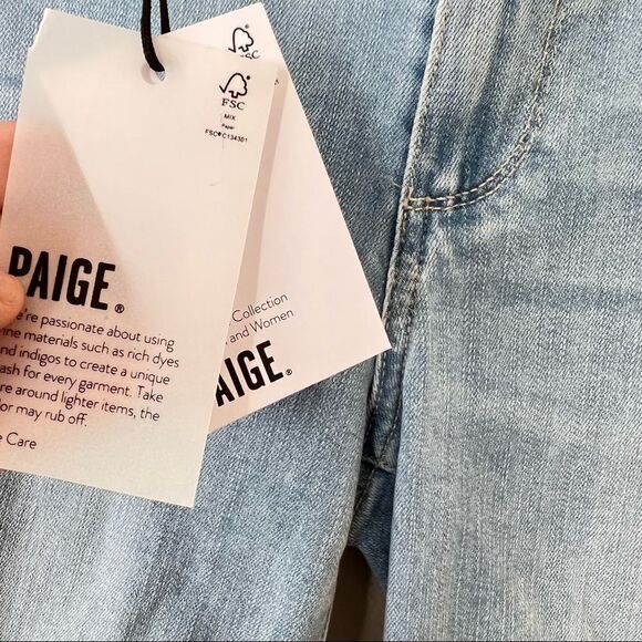 Paige Jax Cut Off Denim Jean Short - Martina Distressed 26 - Picture 7 of 8